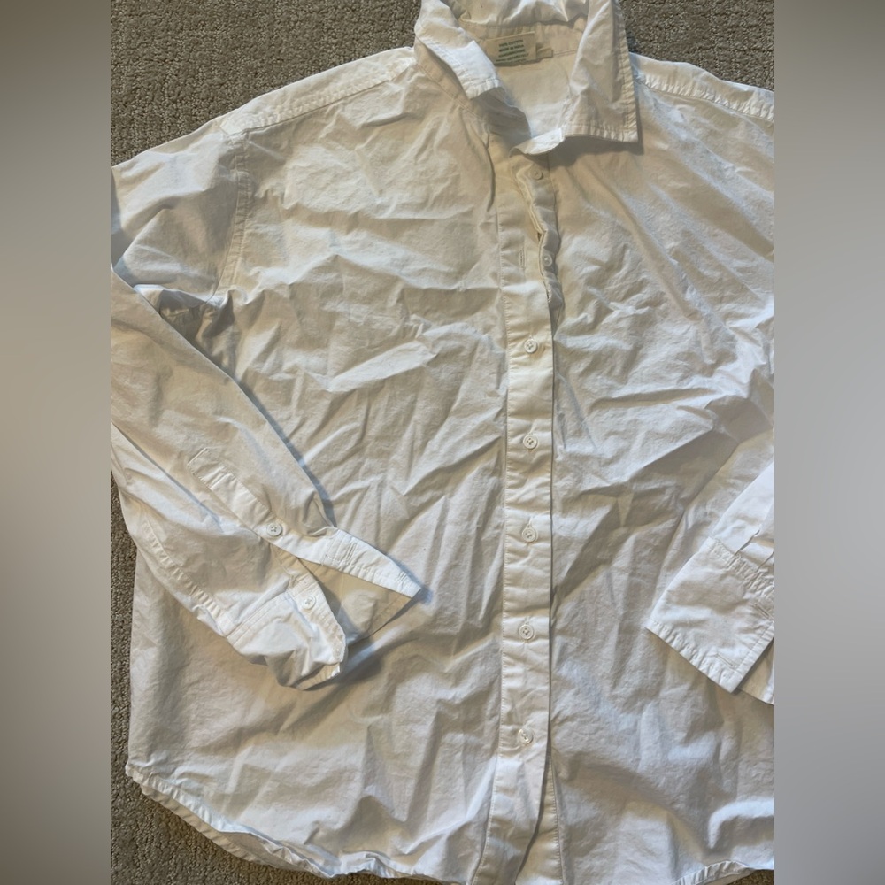 White Julia Amory Oxford Button Front Small As Is